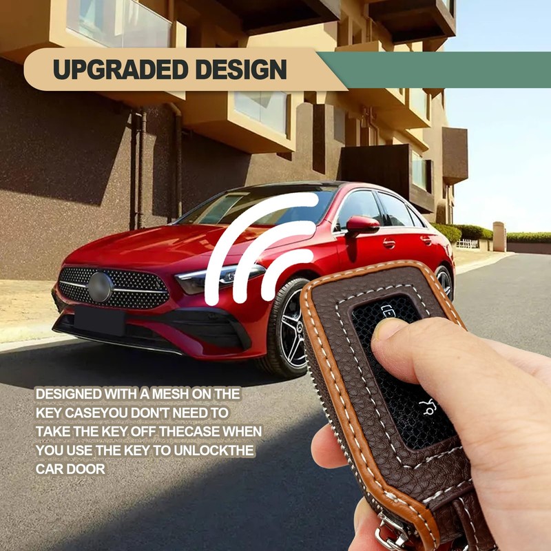 2 Pieces Superior Leather Car Case Key Fob Protector, Smart