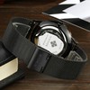 Reloj de Pulsera de Acero Inoxidable Análogo, WWOOR, Masculino, Negro,