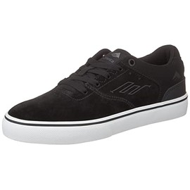 Emerica Men's Vulc Youth Low Top Skate Shoe, Black/White/Gum, 2