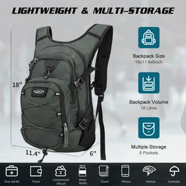 Hydration Backpack with 3L Water Bladder, Insulated Running Hydration Pack Hydropack, Lightweight Water Backpack for Hiking Cycling Camping Biking for Men Women