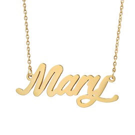 AOLO Gold Plated Delicate Word Designed Necklace, Mary