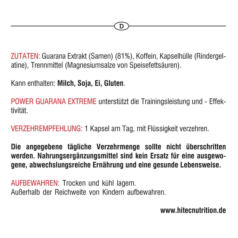 HI-TEC Power Guarana Extreme 100 Capsules