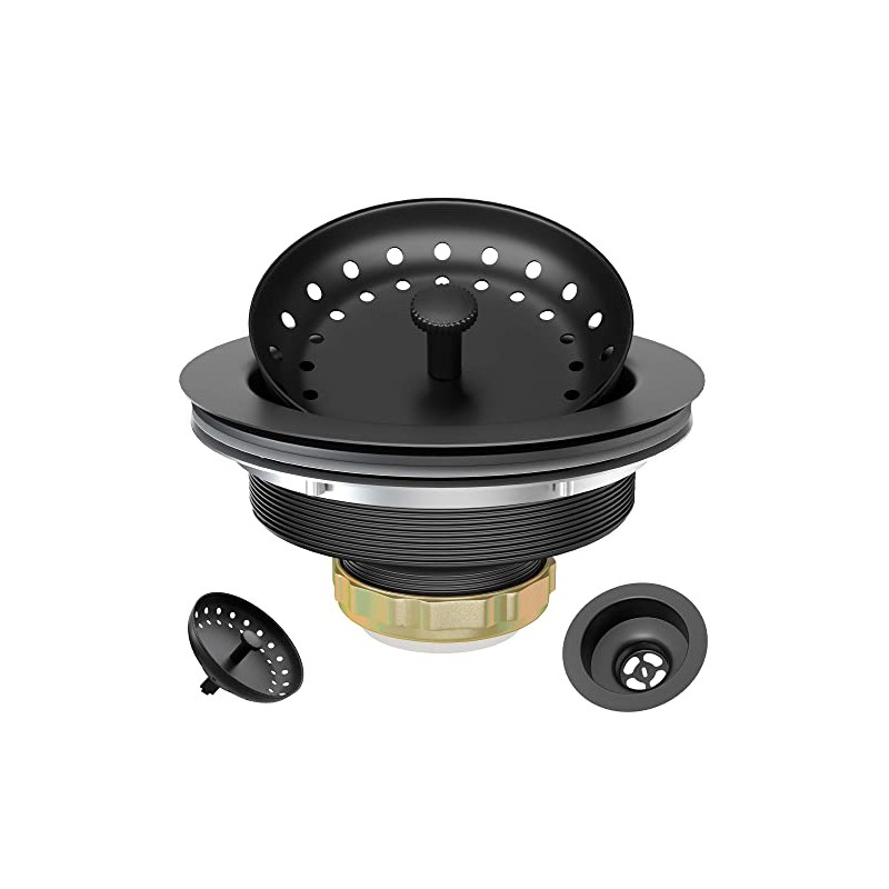 Black Sink Drain 3-1/2 Inch Matte Black Kitchen Sink Drain