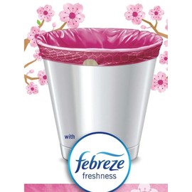 Odorshield Small Drawstring Trash Bags, 4 Gal, Pink, Cherry Blossom, 34 Ct, Pack May Vary Household Kitchen