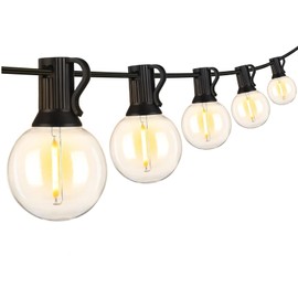 CHYParty Outdoor String Lights, 25Ft G40 LED Globe String Lights, Shatterproof Clear Patio Lights, Waterproof Connectable Hanging Light for Christmas Home Backyard Balcony Porch Party Décor