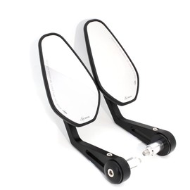 E9 MARK Motorcycle Handlebar Bar End Mirror, Billet Aluminum Rearview Motorcycle End Bar Mirror Universal 7/8" Round Anti Glare, Compatible with Most Scooters, ATV, UTV, Kawasaki, Ducati, Suzuki