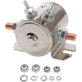 Max 300A 12 Volt Duty Solenoid Relay 4-Terminal for Golf Carts Heavy Duty Winch Marine in Rush SPST 12VDC 12V Solenoid Relay Nickel-Plating