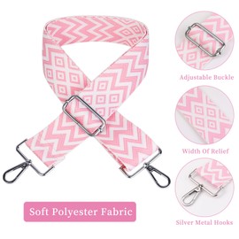 Ethnic Style Handbag Straps, Wide 5cm/2in Bag Strap, Polyester Shoulder Bag Strap with Clips, Handbag Shoulder Strap for Canvas Bag, Tote Bags, Handbags (Adjustable 85-145cm)