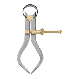 sourcing map Spring Joint Caliper 4 inch / 100mm Steel Spring Outside Caliper with Brass Fulcrum for Wood Turning Lathe Work