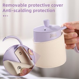 Premium Stainless Steel Gooseneck Kettle - 350ml Compact Pour Over Coffee Kettle with Heat-Resistant Sleeve, Perfect for Specialty Coffee and Tea Brewing