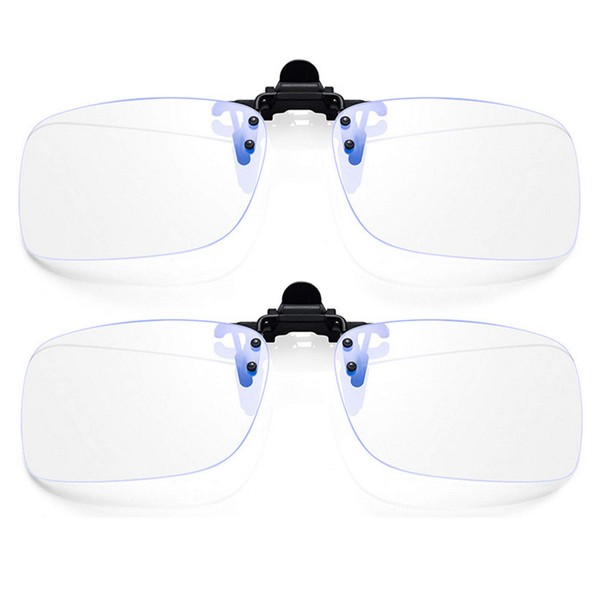 Gafas con clip abatibles para bloquear la luz azul, unisex, antirayos azules para protección de los ojos (2 unidades)