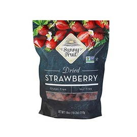 Dried Strawberries - Sunny Fruit - 18oz Bulk Bag | Quick, Healthy Sweet Snack | NON-GMO, GLUTEN-FREE, NUT FREE