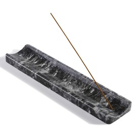 Koville Marble Incense Holder, Incense Holder for Sticks, Incense Sticks Holder Ash Catcher for Meditation Yoga SPA, Natural Stone Incense Burner, Home Table Decor (Black)