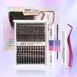 Mixed Length Individual False Eyelashes Kit, Natural Look Eyelash Extensions with Lash Bond and Seal
