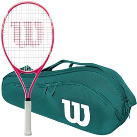 Wilson Tempest Pro Lite Tennis Racquet Bundled with an Advantage 2.5 Tennis Bag (Green) - Best Racquet for Experienced Juniors