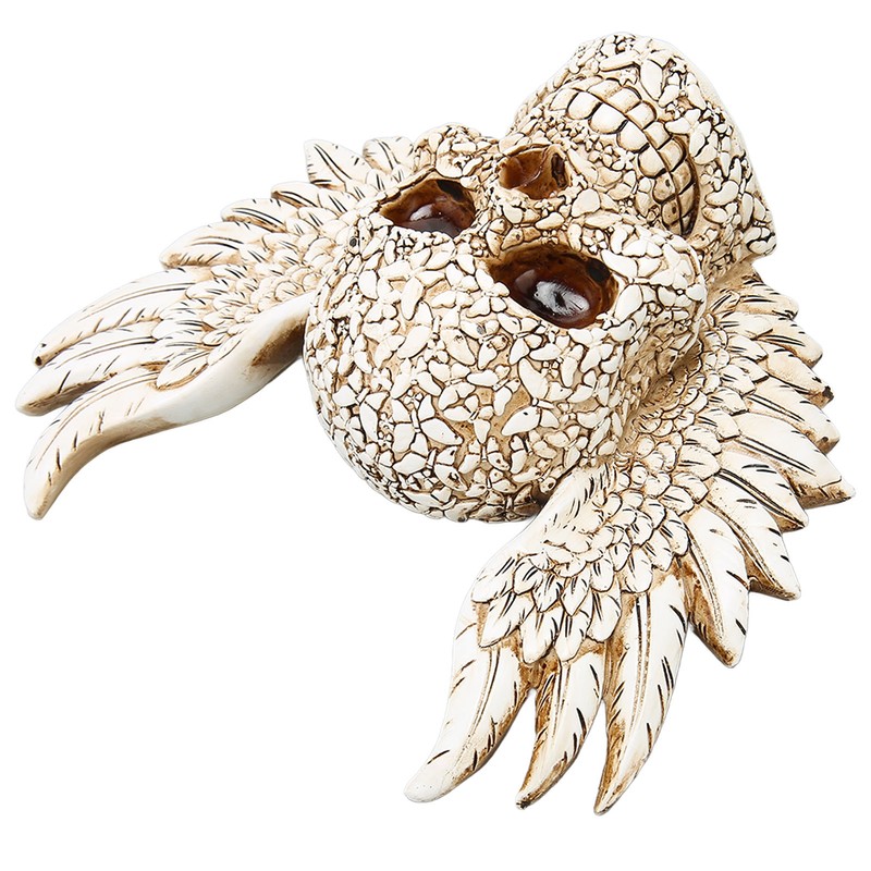 Skull Statue Butterflies Pattern Handcraft Exquisite Skeleton Head Statue with