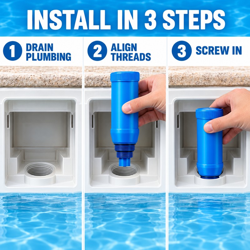 Pool Skimmer Winterizing Plug and Expansion Absorber, 1.5 and 2