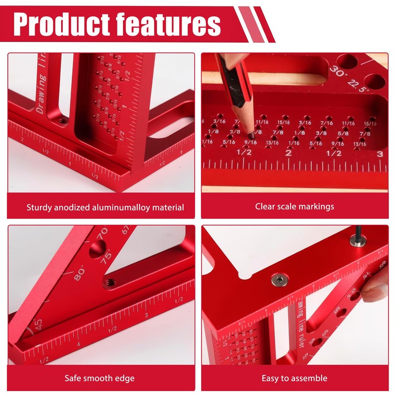 BTBHIHO 3D Mitre Angle Multifunctional 45°/90° Mitre Angle, Carpenter's Angle,