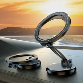 Car Holder, Car Smartphone Holder, Magnet, Mag-Safe Car Holder, 16 Super Strong Magnetic Force N52 Magnets, Smartphone Holder, Car, Magsafe, Car, Smartphone Holder, 360° Rotation, One-Handed