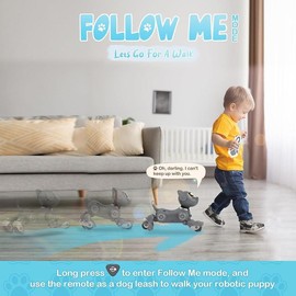 Robot Dog Toy For Kids, Voice & 2.4GHz Remote Control Robot Pet With Interactive Touch Sensors, Over 20+ Responses, Program Mode, Robotic Puppy STEM Toy For Kids Boys & Girls Over 3 - Color: grey