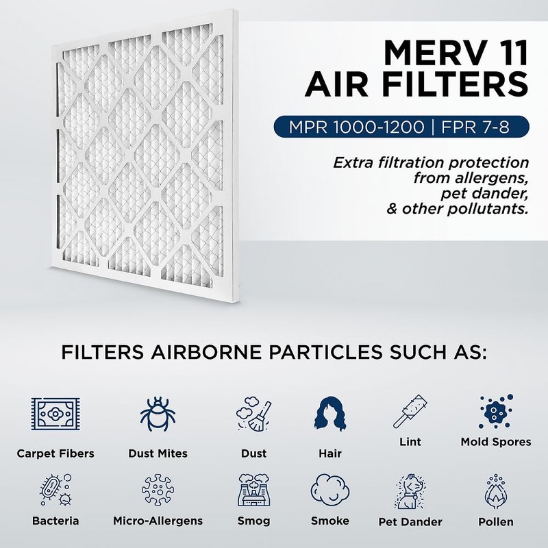 Mann+Hummel 16x25x4 MERV 11 Pleated HVAC AC Furnace Air Filters.