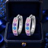 Aretes Plata Pura Con Moissanita Diseño Minimalista 13mm