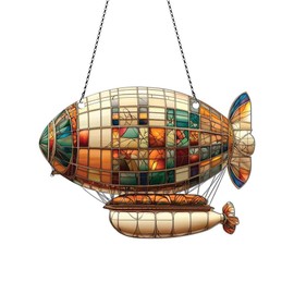 Zeppelin Airship Ornaments Decor for Window Hanging - Zeppelin Airship Gifts for Women Men - Home Wall Rroom Christmas Decorations, Flat 2D Acrylic Ornament