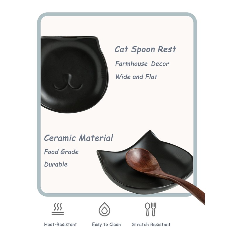 Miamolo Spoon Rest for Stove Top, 5.12 Inches Ceramic Spoon