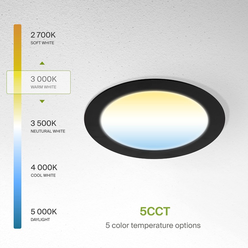 ASD 6 Pack LED Recessed Lighting 6 Inch 15W, 5
