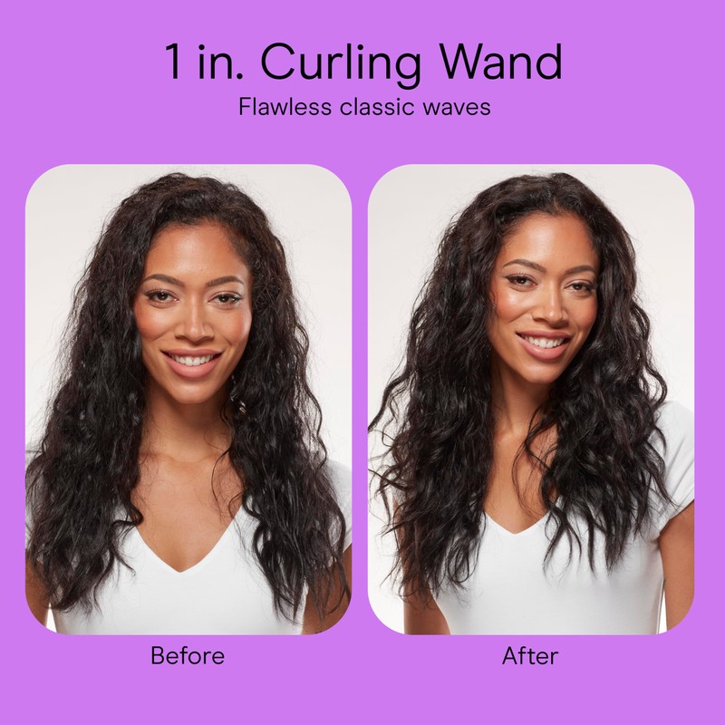 Conair Double Ceramic 1-Inch Curling Wand, Produces Flawless Waves, Curling