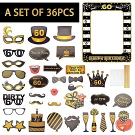 30th Birthday Photo Props, Photo Booth Props Decoration Accessories, Birthday Party Funny Photo Props, Party Props Selfie Props, Birthday Party Photo Booth Props (Black/1/1)