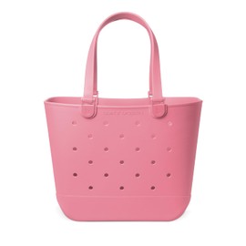 Simple Modern Extra-Large Beach Bag | Waterproof Getaway Rubber Tote with Zipper Pocket for Travel, Pool, Boat, Groceries, Sports | Velvet Pink