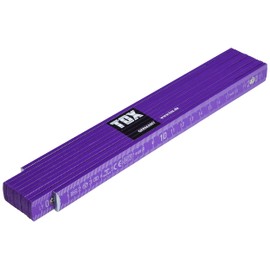 TOX Folding Ruler 2 m in Purple - Metre Stick with Print - Folding Ruler Made of Beech Wood with Angle Measuring Function and Coloured Decimal Numbers - Accuracy Class III - 9969007-1 Piece