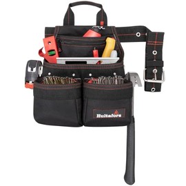 Hultafors Work Gear HT5663 Framer's Nail & Tool Bag, Heavy Duty Ballistic Polyester, Stay-Open Design, Steel Hammer Loop, Tape Measure Clip