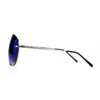 JuicyOrange Oversized Round Aviator Sunglasses Metal Rims Silver, Blue Mirror