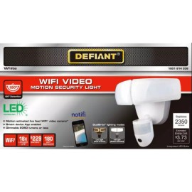 Defiant 180° White LED Wi-Fi Video Motion Security Light White DFI-5892-WH