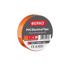 ERKO Isolierband Orange PVC 19mm x 20m Elektrische Leitungen Reparatur, Hochflexibel mit starker Klebekraft, Chemiebeständig, Polyvinyl Chlorid, Universal