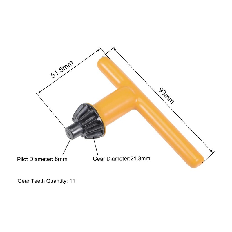 sourcing map Chuck Key 8mm Pilot 11 Teeth for 3-16mm
