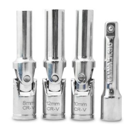 BITUXX Joint Glow Plug Wrench Set of 4 (8/10/12 mm) with Extension 3/8 Socket Set Car Tools