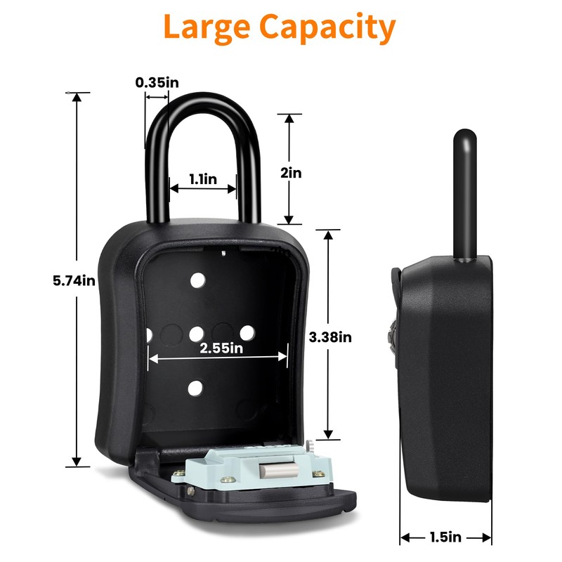 Portable Key Lock Box,Key Holder Safe Security Lock Box for