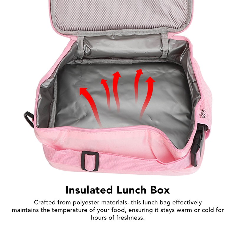 Lunch Bag Small Lunch Box Gradient Pink Reusable Leakage Proof