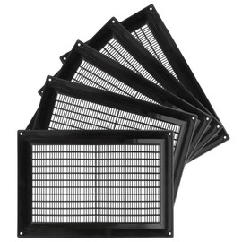 5-Pack 10'' x 7'' Inch / 250 x 170 mm Plastic Black - Vent Cover - Square Duct Cover - Air Vent Louver - Protective Screen Mesh - HVAC Ventilation