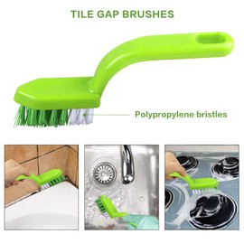Cepillo de mano para juntas de puerta, ventana, herramienta de limpieza, cepillo limpiador de lechada con cerdas de nailon, cepillo de limpieza para juntas de azulejos, cepillo de limpieza para el hogar, para costuras/líneas de suelo/ducha/ventana ranura