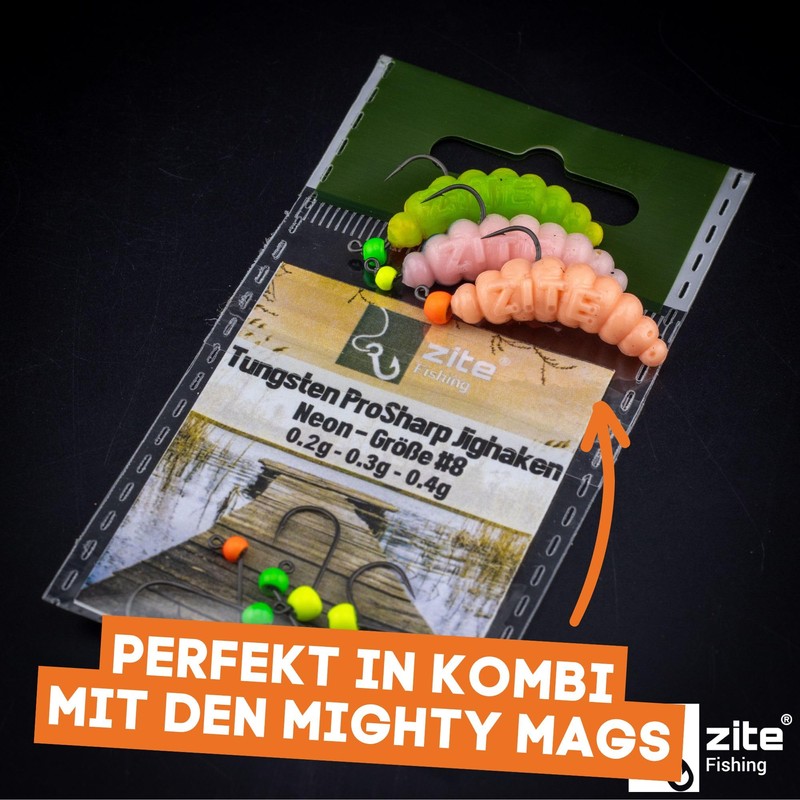 Zite Fishing Tungsten Pro Sharp Jig Hook Trout Neon Pack