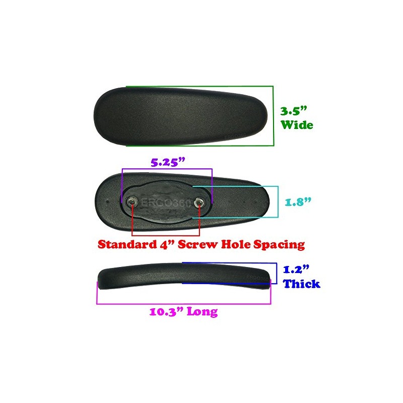 Ergo360 Chair Armrest Arm Pads - Soft Replacements - 2