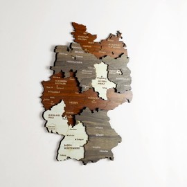 Colorfull Worlds Multilayered Wooden 3D Germany Wall Art, Gift for German Friend, Deutschland Wooden Wall Decor, Wall Art For Home & Kitchen or Office(Mixed, 60x45 cm | 24x17.7 inches)