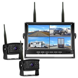 iPoster Digital Wireless 7" Quad Monitor DVR 2x AHD Reversing Backup Camera Caravan Rv