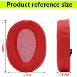 Replacement earphone pads, Sony compatible MDR-100a MDR-100a MDR-100aap mdr-h600a earphone pads, made by combining soft protein leather and memory sponge (bright red)