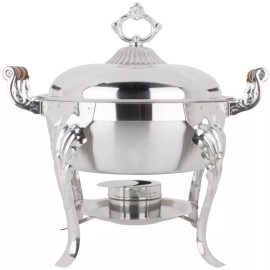 Choice Chafing Dishes Catering Classic STAINLESS STEEL Chafing Dish 5 QT Half Round Buffet Chafer
