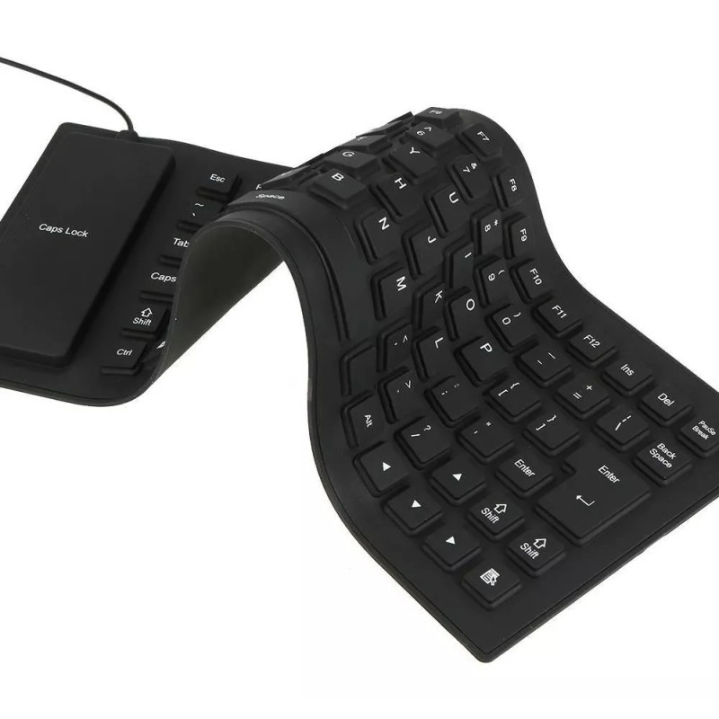 EGTMA 2 Piezas Mini Teclado Alambrico Flexible Usb Impermeable Pc